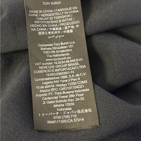 Tory Burch Sleeveless Button Up Blouse Navy Size 8 - Picture 6 of 8